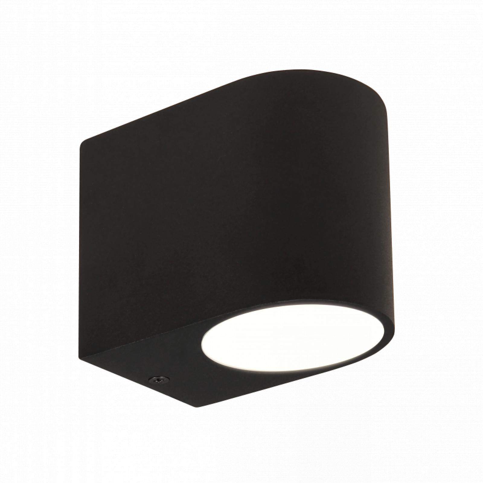 LED Wandleuchte schwarz Abgerundet Glas 1-flammig Schrauben & Dübeln IP44 1,2W LED Lichtfarbe warmweiß GU10 230V
